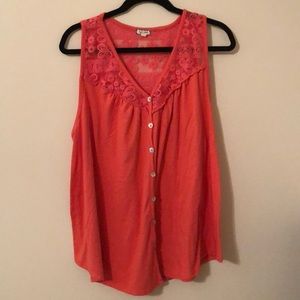 Women’s Eyeshadow Brand Coral Sleeveless Top